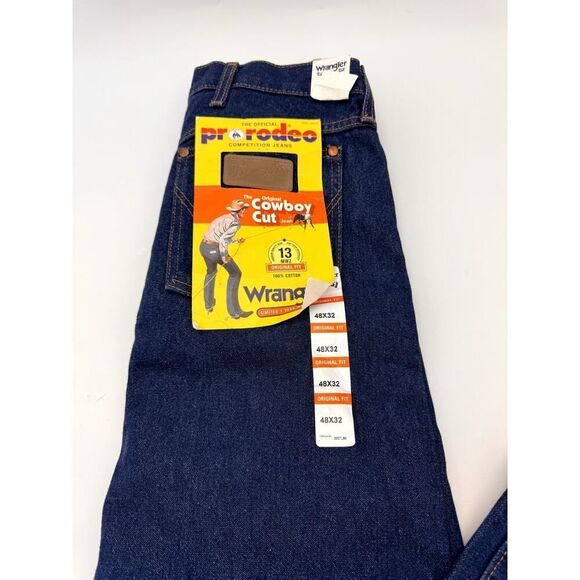 Wrangler Men's Size 48x32 Pro Rodeo Cowboy Cut Denim Jeans Dark Wash NWT - Picture 2 of 2